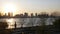New york sunset light mahattan huson river walking bay jersey view 4k usa