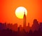 New York Sunset-Vector