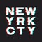 New York t-shirt and apparel design with noise, glitch, distortion effect. Vector print, typography, poster, emblem.