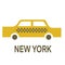 New York taxi simple illustration on white background
