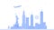 New York United States city skyline vector background. Flat trendy illustration