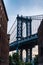 new york urban architecture. manhattan bridge in new york. architecture of historic bridge in manhattan. bridge