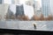 NEW YORK, US - NOVEMBER 22: Rose on 9/11 memorial memorial commemorating the victims of terrorist attacks. November 22, 2013 in N