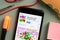 New York, USA - 29 September 2020: Educational ABC Games for kids mobile app logo on phone screen close up, Illustrative Editorial