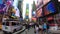 New York, USA. Close up of thousands of people walking in Time Square, Broadway and on the seventh Avenue