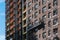 NEW YORK, USA - JUN 22, 2017: Close up detail of building exterior with reflection Midtown Manhattan, New York City, United States