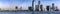 New York, USA June 1, 2023: Panoramic view of the famous skyline, which is the skyscrapers of the Big Apple.