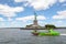 New york ,USA-June 15 ,2018:Tourist visit the Statue of liberty is American symbol have famous  in New York ,USA