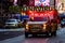 New York, USA - June 21, 2019: In the evening, a ambulance car with the flashing lights in Manhattan - image