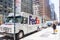 NEW YORK, USA - MAY 15, 2019: FedEx Express truck in midtown Manhattan. FedEx is one of leading package delivery