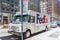 NEW YORK, USA - MAY 15, 2019: FedEx Express truck in midtown Manhattan. FedEx is one of leading package delivery