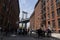 NEW YORK, USA, MAY 2 2019 - Dumbo Manhattan bridge view full of tourists