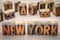 New York word abstract in wood type