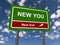 New you next exit traffic sign