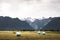 New Zealand Agriculture grassland. Alps mountain