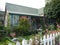 New Zealand: Akaroa historic pink and blue cottage