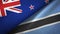 New Zealand and Botswana two flags textile cloth, fabric texture