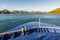 New Zealand cruise travel people enjoying nature view of ferry boat cruising in Marlborough sounds trip from Picton to Wellington