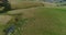 New Zealand Drone Video. Sheep on grass farmland in the idyllic hills of countryside of south island of New Zealand