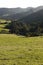 New Zealand: farm landscape with rugged hills - v