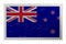 New Zealand flag on old postage stamp, vector