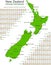 New Zealand Green Vector Map - Driving Distances