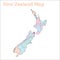 New Zealand hand-drawn map.