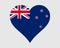 New Zealand Heart Flag. Kiwi Love Shape Country Nation National Flag. New Zealander Banner Icon Sign Symbol. EPS Vector