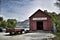 New Zealand, historic railway shed in Glenorchy.