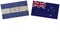 New Zealand and Honduras Flags Together Paper Texture Illustration