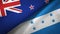 New Zealand and Honduras two flags textile cloth, fabric texture