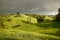 The New Zealand landscape with the rainbow near Marokopa Falls, North Island of New Zealand