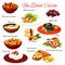 New Zealand meat, seafood dishes with vegetables