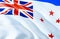 New Zealand Naval ensign flag. 3D Waving flag design. The national symbol of New Zealand Naval ensign, 3D rendering. National