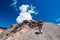 New Zealand, North Island, A group of backpacker hiking with a backpack in Tongariro Crossing track on a beautiful day