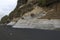 New Zealand North island Tongaporutu the black sandy Three Sisters Beach Area  15 km south from Mokau,New Zealand