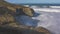 New Zealand Otago Peninsula Tunnel Beach sea landscape slow motion