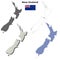 New Zealand outline map set