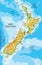 New Zealand physical map