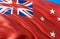 New Zealand Red ensign flag. 3D Waving flag design. The national symbol of New Zealand Red ensign, 3D rendering. The national