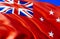 New Zealand Red ensign flag. 3D Waving flag design. The national symbol of New Zealand Red ensign, 3D rendering. National colors