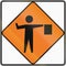 New Zealand road sign - Flagman ahead