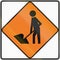 New Zealand road sign - Road Workers ahead, use extra caution