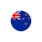 New Zealand round flag icon. National New Zealand circular flag vector illustration