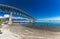 New Zealand\\\'s longest one-lane bridge over Haast River, South Westland