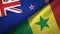 New Zealand and Senegal two flags textile cloth, fabric texture