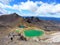 New zealand tongariro crossing national park volcano blue lake, emerald lakes