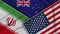 New Zealand United States of America Iran Flags Together Fabric Texture Illustration