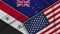 New Zealand United States of America Syria Flags Together Fabric Texture Illustration