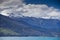 New Zealand, View of Alpine mountains and Lake Wanaka